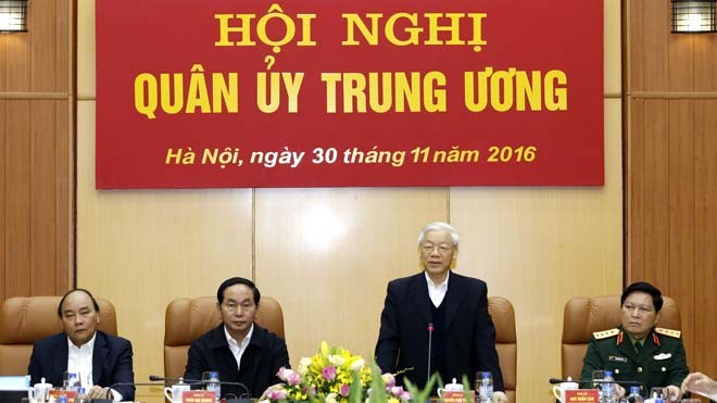 Tổng Bí thư Nguyễn Phú Trọng phát biểu tại Hội nghị Quân ủy T.Ư, ngày 30/11 