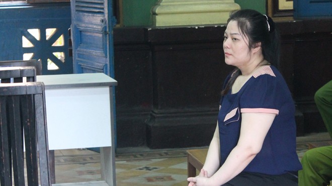 Nguyễn Thị Thanh Hoa tại phiên tòa chiều 6/7. Ảnh: Tân Châu