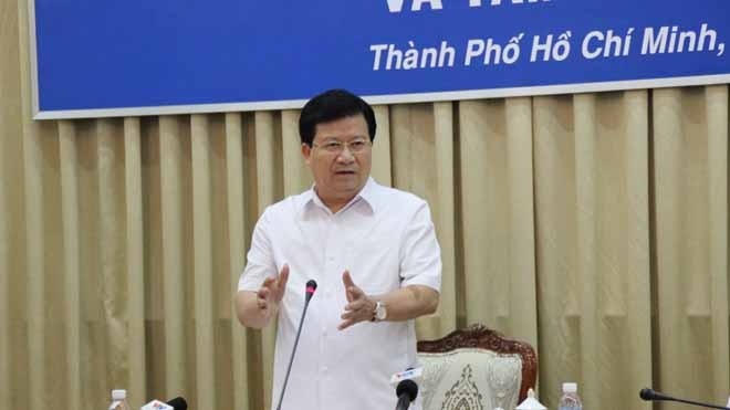 Phó Thủ tướng Trịnh Đình Dũng tại buổi làm việc.