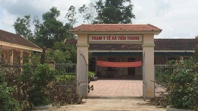 Trạm y tế xã Tiến Thanh nơi ba Lương công tác.