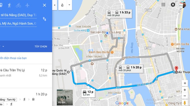 Đoạn đường từ sân bay Đà Nẵng về đường An Thượng 26 hơn 5km nhưng tài xế Nguyễn Trường Giang thu của nữ du khách số tiền 700.000 đồng.