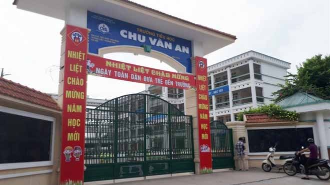 Trường tiểu học Chu Văn An - nơi có hàng chục học sinh bị ngộ độc do nghi thức ăn bẩn ở trường. Ảnh: Lao Động