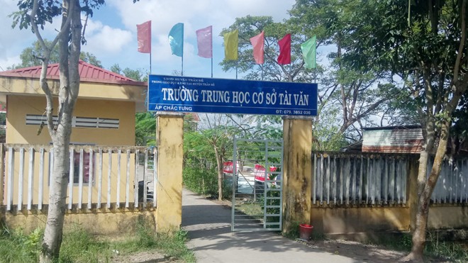 Trường THCS Tài Văn nơi 2 giáo viên bị cắt lương