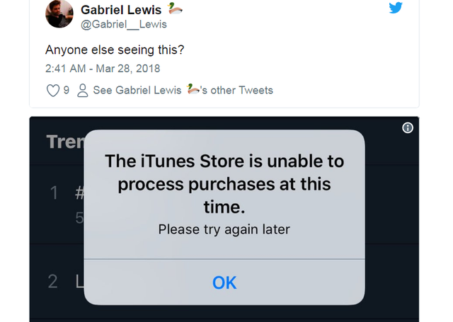 Apple Store và iTunes bất ngờ ngừng hoạt động khiến người dùng lo lắng.