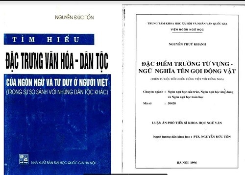 Cuốn sách của Giáo sư Nguyễn Đức Tồn (trái) được cho là đạo văn từ luận án và luận văn của người khác. 