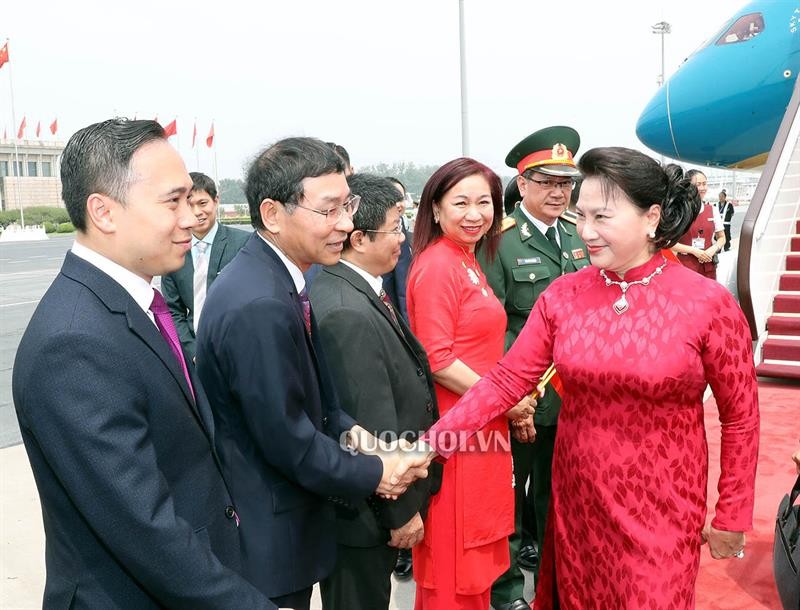 Chủ tịch Quốc hội Nguyễn Thị Kim Ngân và Đoàn đại biểu cấp cao Quốc hội Việt Nam đến Thủ đô Bắc Kinh, Trung Quốc