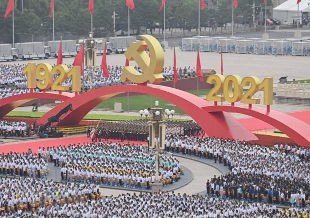Lễ kỷ niệm 100 năm thành lập Đảng Cộng sản Trung Quốc. (Ảnh: THX/TTXVN)
