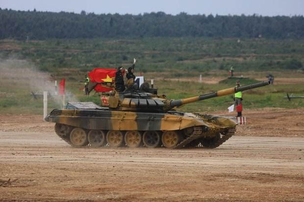Kíp xe tăng của Việt Nam tại Army Games 2020. (Ảnh: Trần Hiếu/TTXVN)