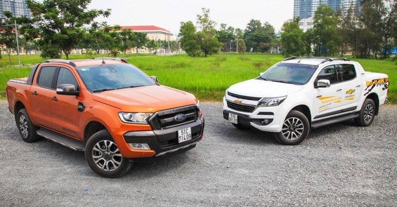 Ford Ranger và Chevrolet Colorado - Hai mẫu xe bán tải bán chạy. Ảnh: Báo Giao Thông