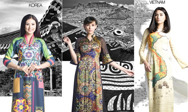 Ngắm bộ sưu tập áo dài năm châu tại Festival Huế 2014