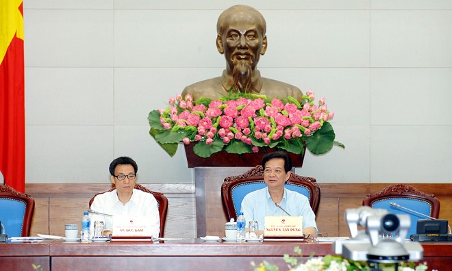 Thủ tướng Nguyễn Tấn Dũng chủ trì cuộc họp với các Bộ, ngành hữu quan và Tp. Hà Nội.
