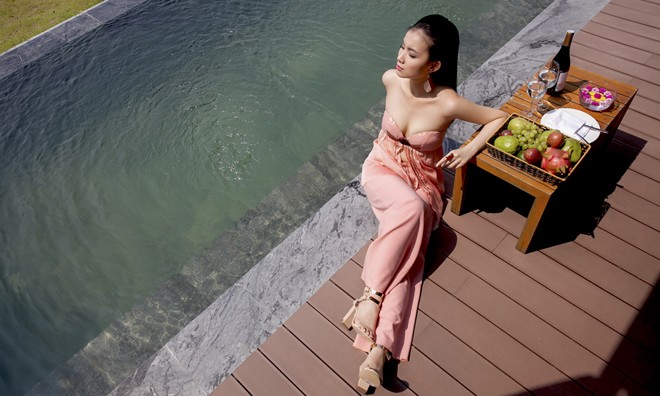Hoa hậu Thùy Lâm khoe vòng một nóng bỏng trong bộ ảnh mới.
