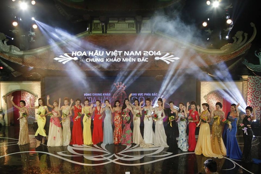 20 thí sinh đầu tiên lọt vào Vòng Chung kết Hoa hậu Việt Nam 2014. Ảnh: Như Ý