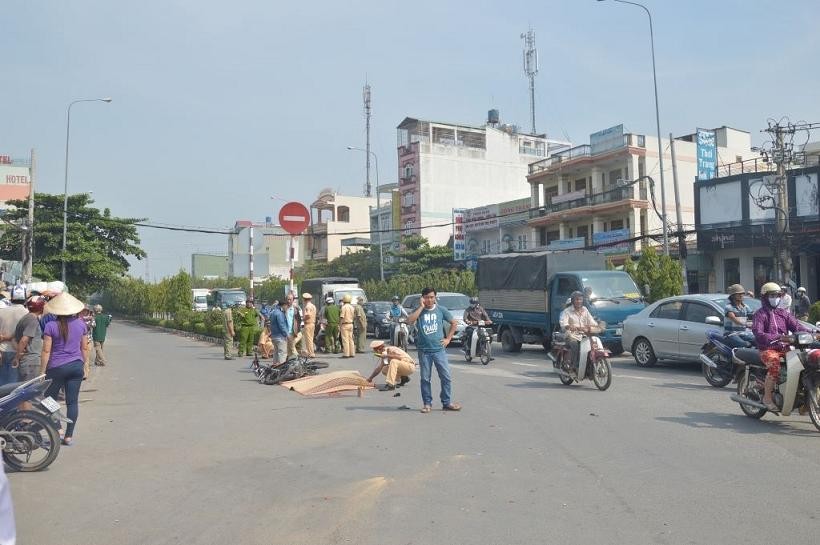 Hiện trường vụ tai nạn. 