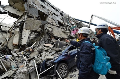 Hiện trường vụ động đất ở Đài Loan.