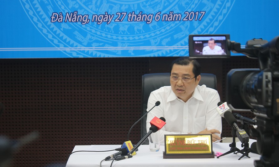 Ông Huỳnh Đức Thơ, Chủ tịch UBND TP Đà Nẵng trả lời câu hỏi liên quan đến dự án Ngã Ba Huế.