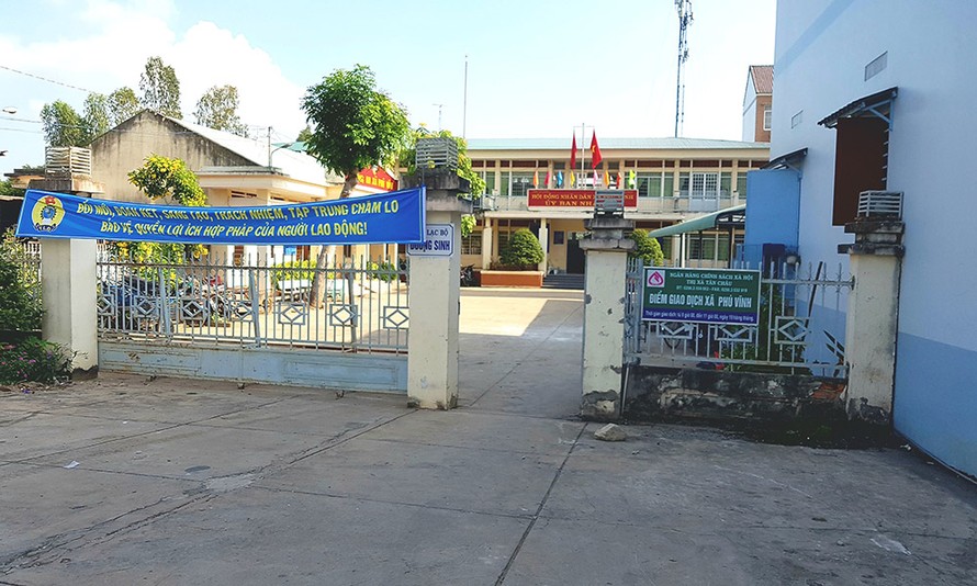 Trụ sở UBND xã Phú Vĩnh nơi thầy Quách Tỉnh dạy võ.