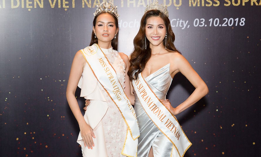 Minh Tú và quán quân Miss Supranational Vietnam 2018 Ngọc Châu.