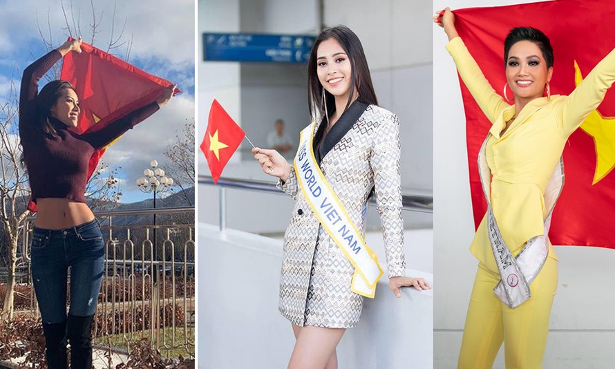 Các người đẹp Việt ủng hộ nhau trên trường quốc tế.