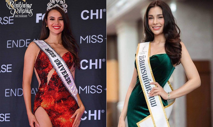Coco Arayha Suparurk (phải) bị 'ném đá' vì chê bai thân hình Hoa hậu Catriona Gray.