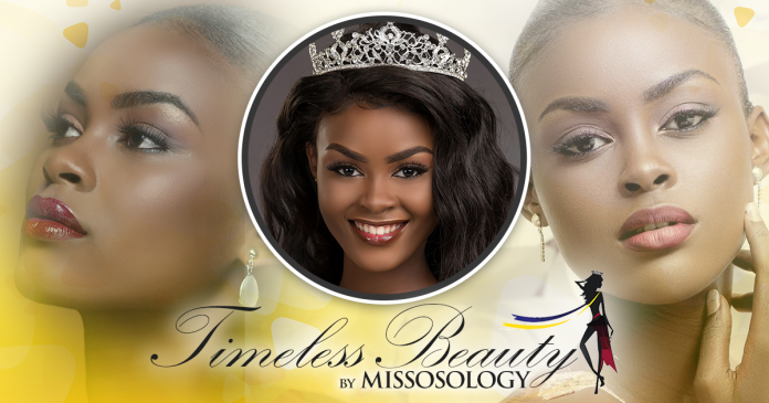 Người đẹp Uganda Evelyn Namatovu - Á hậu 2 cuộc thi Hoa hậu Quốc tế 2019 đã được chuyên trang Missosology bình chọn giành danh hiệu 'Timeless beauty - Vẻ đẹp vượt thời gian' 2019.