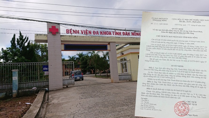 Bệnh viện Đa khoa tỉnh Đắk Nông và Quyết định điều động công tác ông Bình