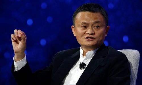 Jack Ma trong buổi trò chuyện với truyền thông ở Mỹ tháng 6/2017. Ảnh: Reuters.