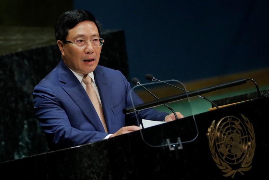 Phó thủ tướng, Bộ trưởng Ngoại giao Phạm Bình Minh phát biểu tại Liên Hợp Quốc. Ảnh: Reuters