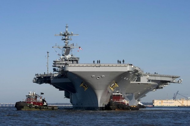 Hạm đội tàu sân bay USS George H.W. Bush tại Địa Trung Hải. Ảnh: Unian 