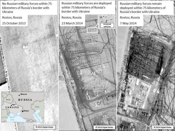Mỹ công bố hình ảnh vệ tinh để cho rằng lực lượng quân sự Nga đóng dày đặc trên khu vực biên giới Nga-Ukraine