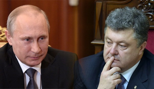 Tổng thống Nga (trái) và Tổng thống Ukraine vừa tham gia cuộc đàm phán kéo dài 16 giờ đồng hồ. Tuy nhiên, Mỹ đón nhận kết quả một cách thận trọng