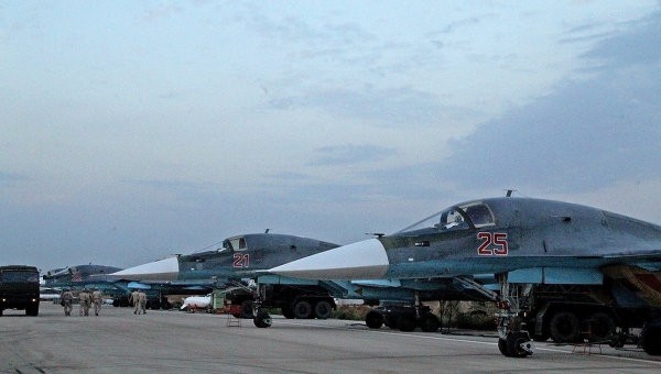 Tiêm kích-ném bom Su-34 của Không quân Nga. Ảnh: RIA Novosti.