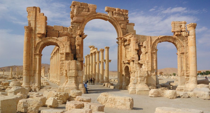 Khải Hoàn Môn ở thành phố cổ Palmyra. Ảnh: AP 