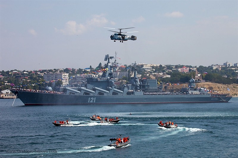 Tàu tuần dương Moskva của Hải quân Nga tại Địa Trung Hải. Ảnh: RT