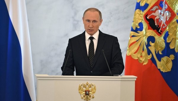 Tổng thống Nga Putin bắt đầu Thông điệp Liên bang lần thứ 12. Ảnh: RIA Novosti