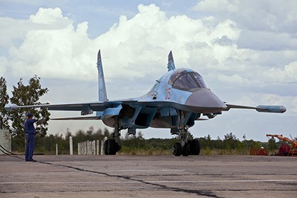 Tiêm kích-ném bom Su-34 của không quân Nga. Ảnh: Bộ Quốc phòng Nga