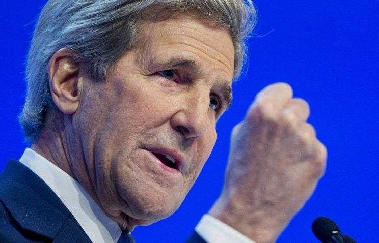 Ngoại trưởng Mỹ John Kerry để ngỏ khả năng dỡ lệnh cấm vận kinh tế chống nước Nga. Ảnh: AP 