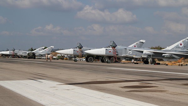 Lực lượng không quân Nga tại căn cứ quân sự Syria. Ảnh: RIA Novosti