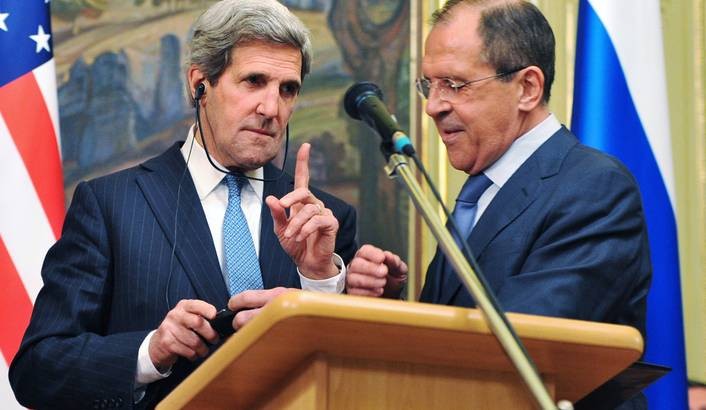Ngoại trưởng Mỹ - Nga tìm kiếm giải pháp hòa bình ở Syria. Ảnh: AP