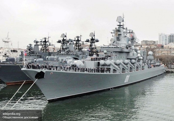 Tuần dương hạm tên lửa Varyag thuộc Hạm đội Thái Bình Dương của Nga. Ảnh: Bộ Quốc phòng Nga