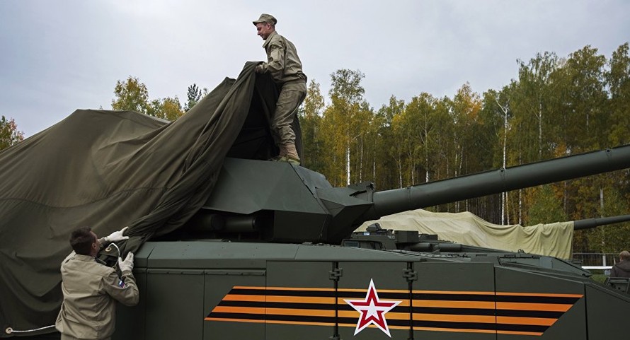 Siêu tăng T-14 Armata được trang bị "áo tàng hình". Ảnh: Sputnik