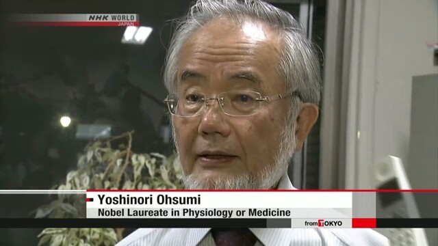 Giáo sư Ohsumi Yoshinori. Ảnh: NHK