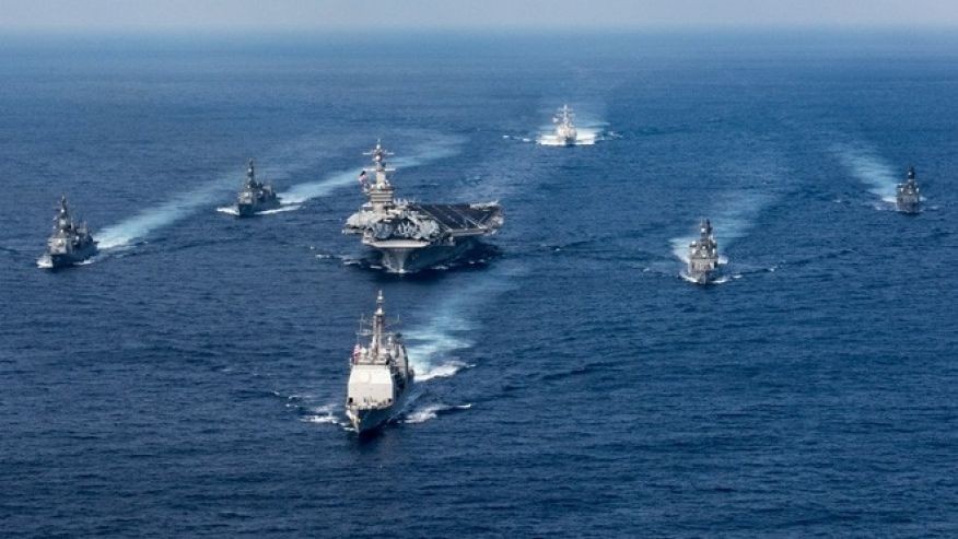 Cụm tàu tác chiến sân bay Mỹ đang trên đường tới Tây Thái Bình Dương. Ảnh: US Navy