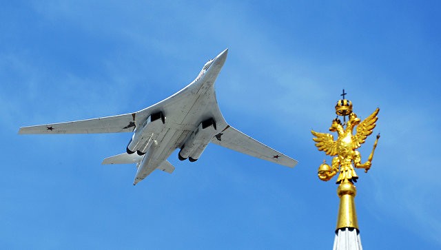 Máy bay ném bom chiến lược Tu-160. Ảnh: Bộ Quốc phòng Nga 