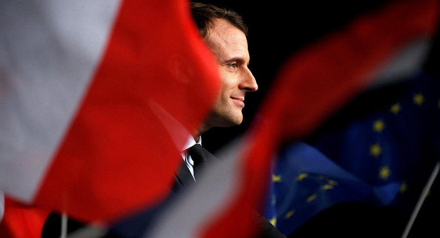 Ứng viên tổng thống Pháp phong trào Tiến bước, ông Emmanuel Macron. Ảnh: AFP