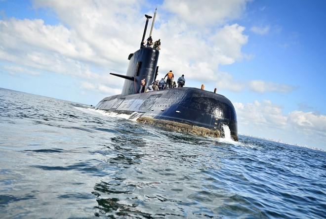 Tàu ngầm ARA San Juan của Argentina. (Nguồn: THX/TTXVN)