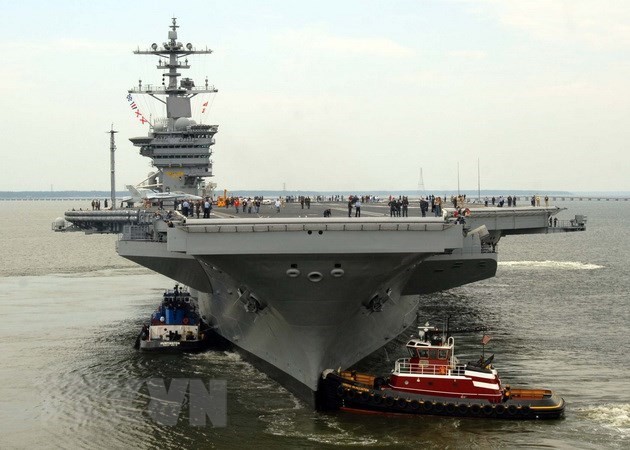 Tàu sân bay USS Carl Vinson. (Ảnh: AFP/TTXVN) 