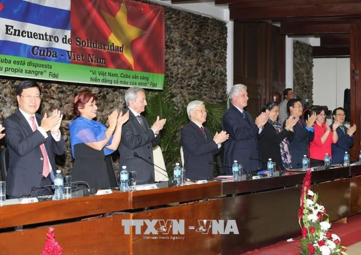 Tổng Bí thư Nguyễn Phú Trọng dự bế mạc cuộc gặp thế hệ trẻ Việt Nam – Cuba (Ảnh: Trí Dũng/TTXVN)