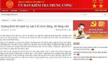 Quảng Bình thi hành kỷ luật 3 tổ chức đảng, 26 đảng viên