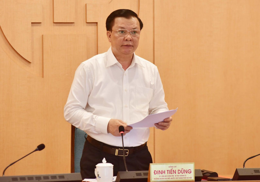 Bí thư Thành uỷ Hà Nội Đinh Tiến Dũng kết luận cuộc họp